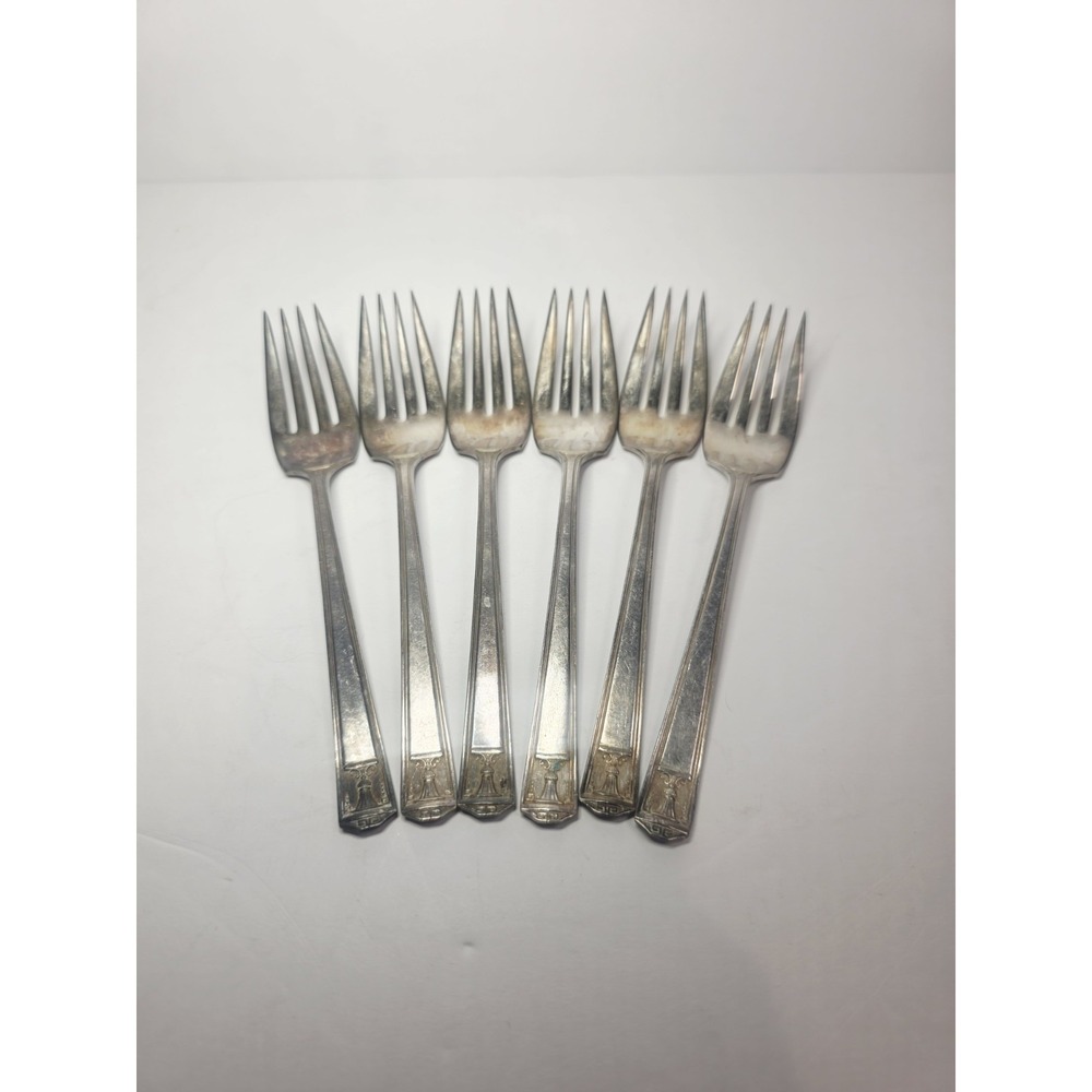 1923 Century Silver plate International Silver Holmes & Edwards 6 Salad Forks